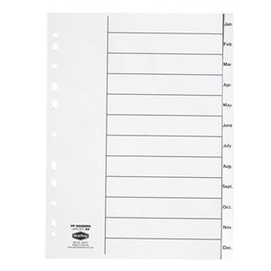 Picture of BOARD DIVIDER JAN-DEC WHITE